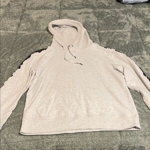 Aeropostale Men’s Light Gray Hoodie with Dark Stripes